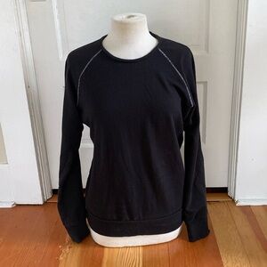 Velvet Long Sleeve Black‎ Pullover Small